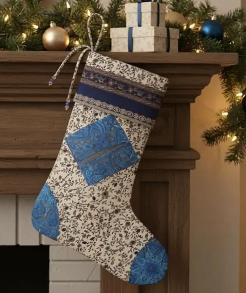 Guirlandes et boules de Noël - Chaussette de Noël artisanale intemporelle - I WAS A SARI