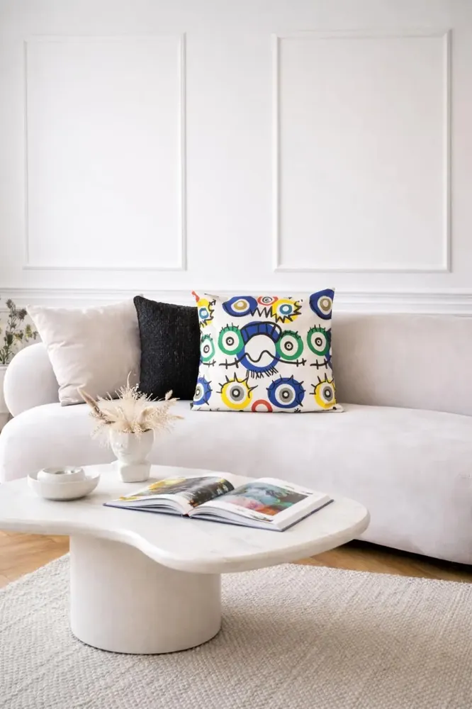 Fabric cushions - Ojitos 45 decorative cushion cover - Design by Juan de Lascurain - ARTDECORIS