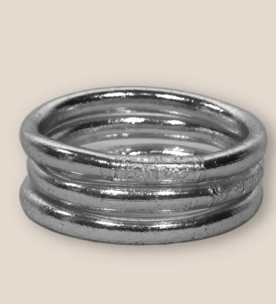 Bijoux - Jonc bouddhiste 8mm Iconique ARGENT ANTIQUE - JOLIE JULIE