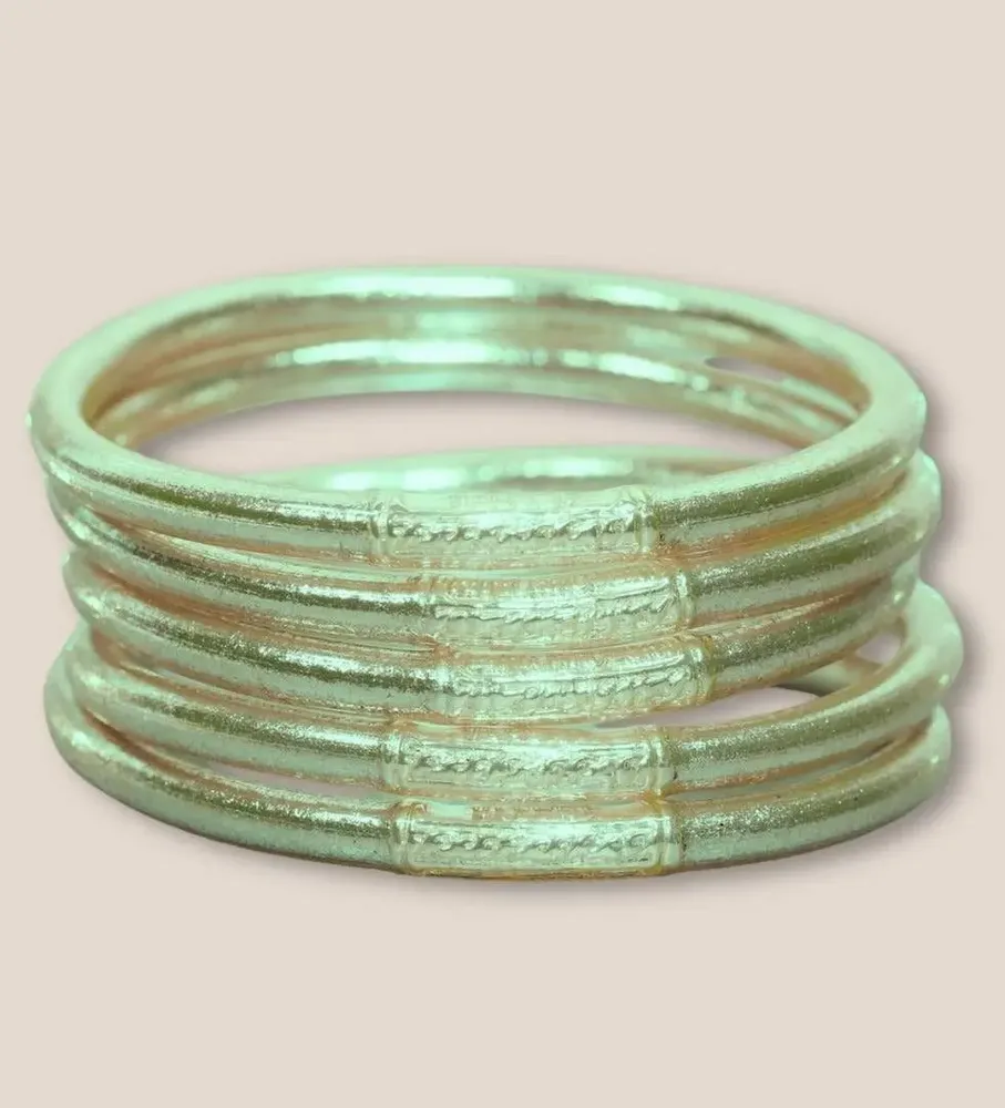 Jewelry - Jonc Bouddhiste 5mm Emblématique Vert Pastel - JOLIE JULIE