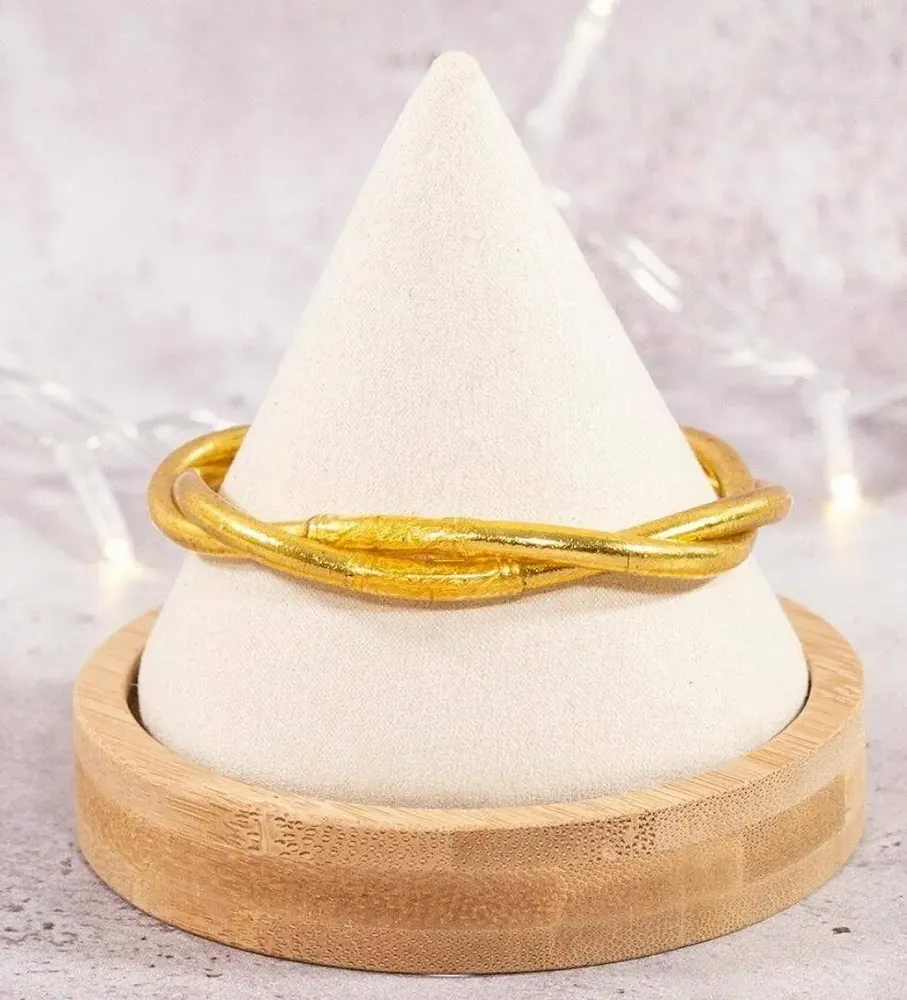 Jewelry - Jonc bouddhiste twist mantra DORE - JOLIE JULIE