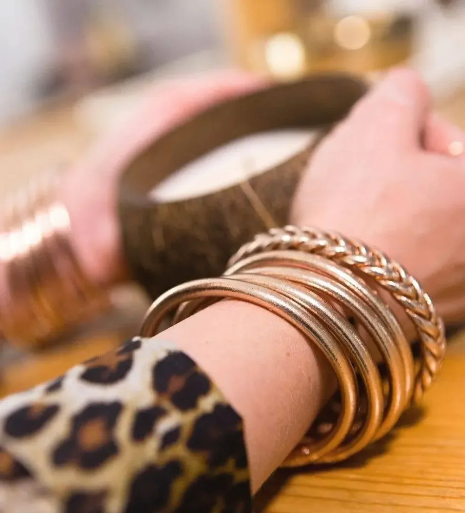 Jewelry - Jonc Bouddhiste Traditionnel Tresse Champagne - JOLIE JULIE