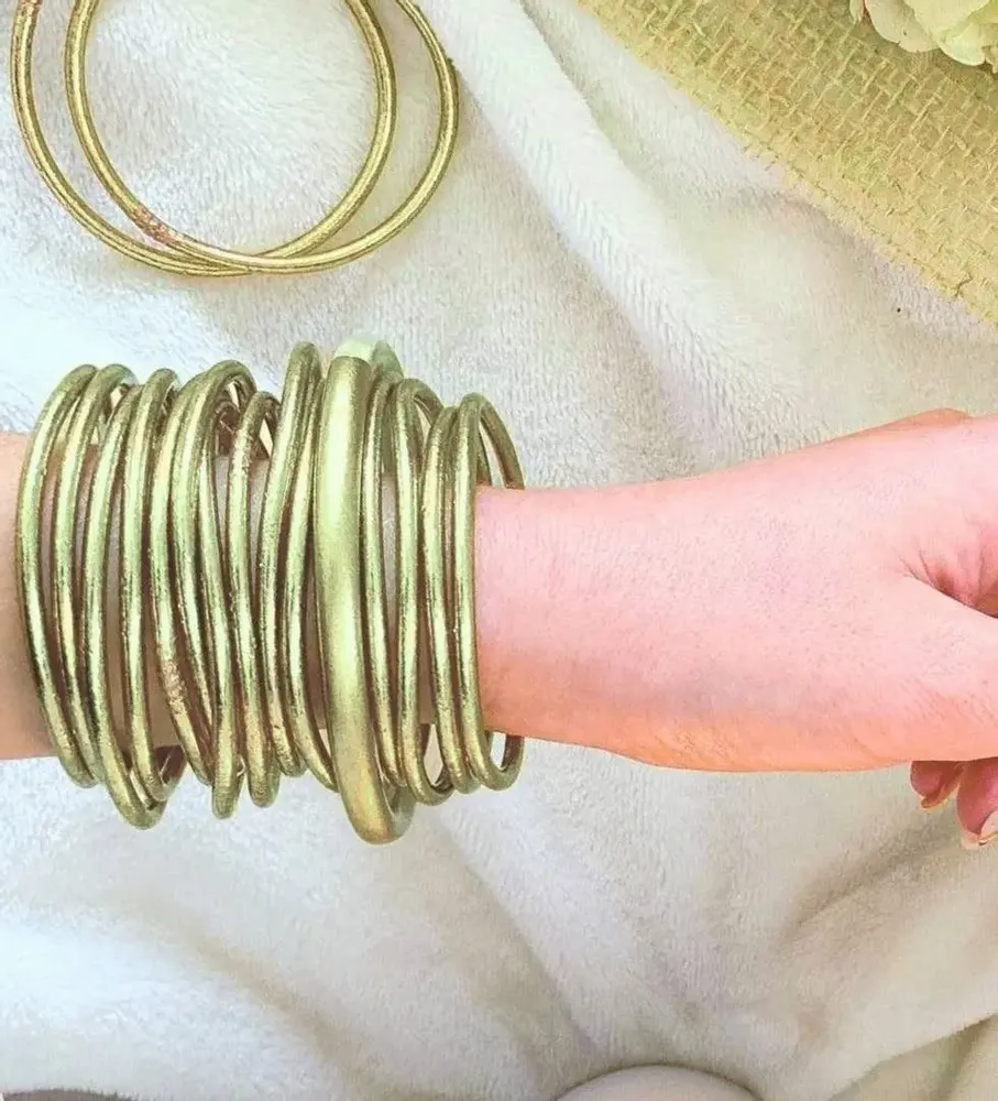 Bijoux - Jonc Bouddhiste Fin Vert Pastel - JOLIE JULIE