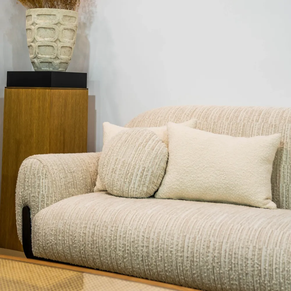 Canapés pour collectivités - Canapé 3 places Copacabana en tissu, Bois de Chêne Foncé, Portugal - DUISTT