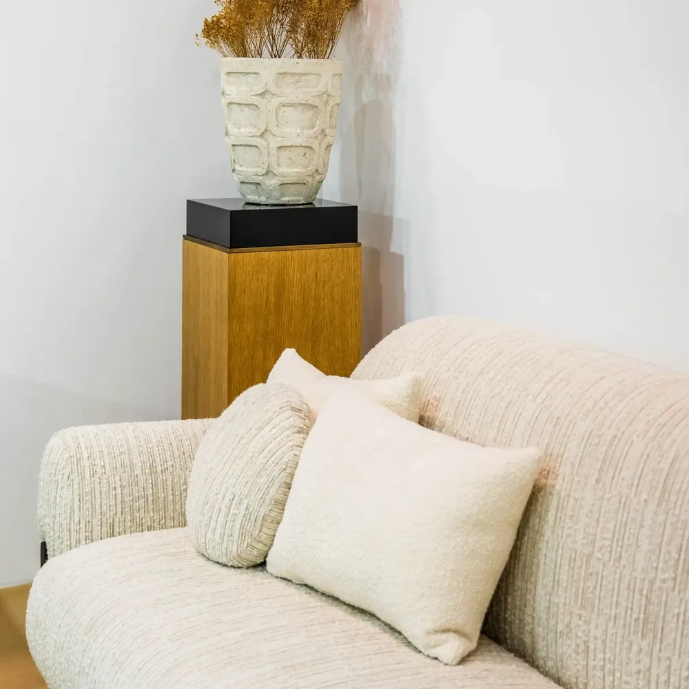 Canapés pour collectivités - Canapé 3 places Copacabana en tissu, Bois de Chêne Foncé, Portugal - DUISTT