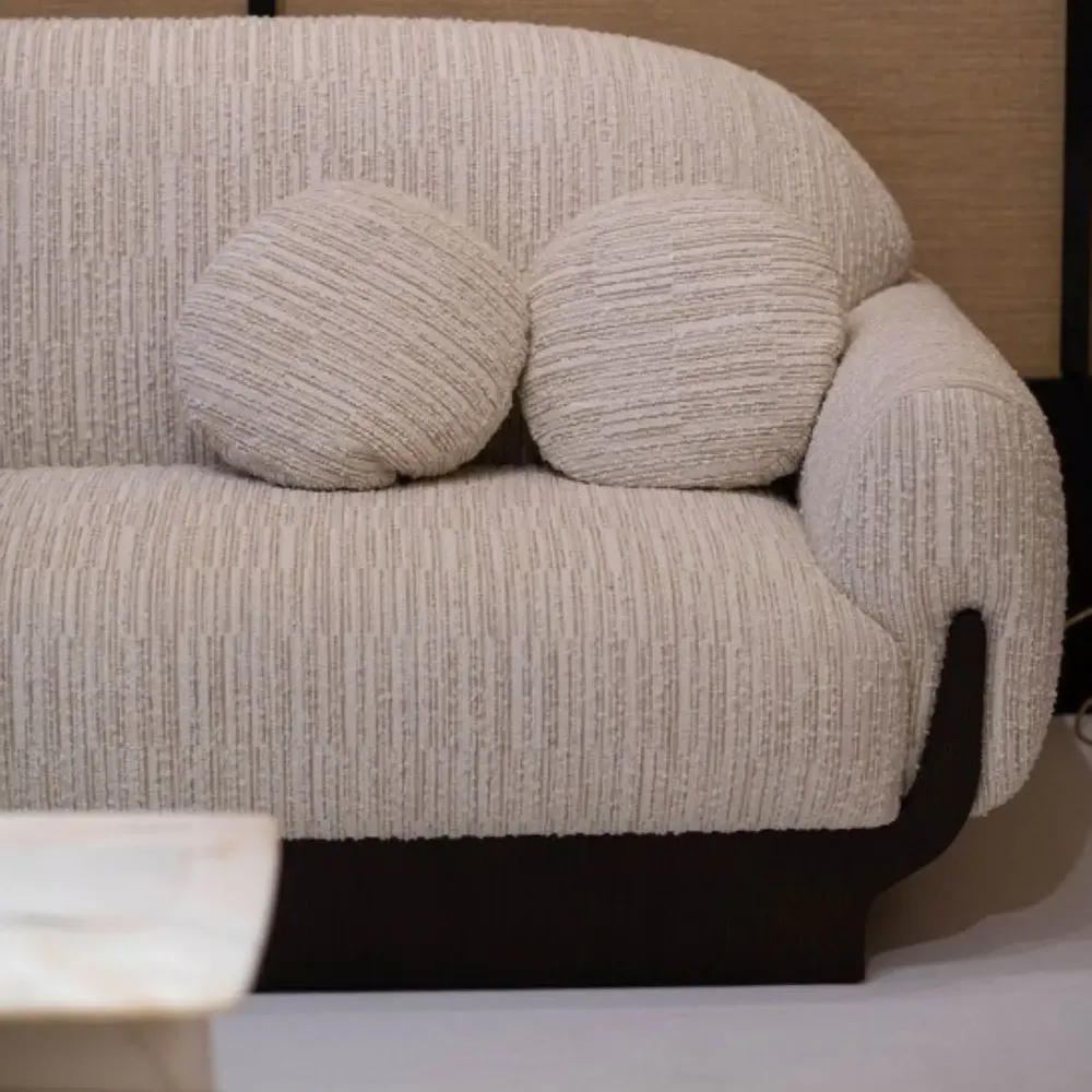 Canapés pour collectivités - Canapé 3 places Copacabana en tissu, Bois de Chêne Foncé, Portugal - DUISTT