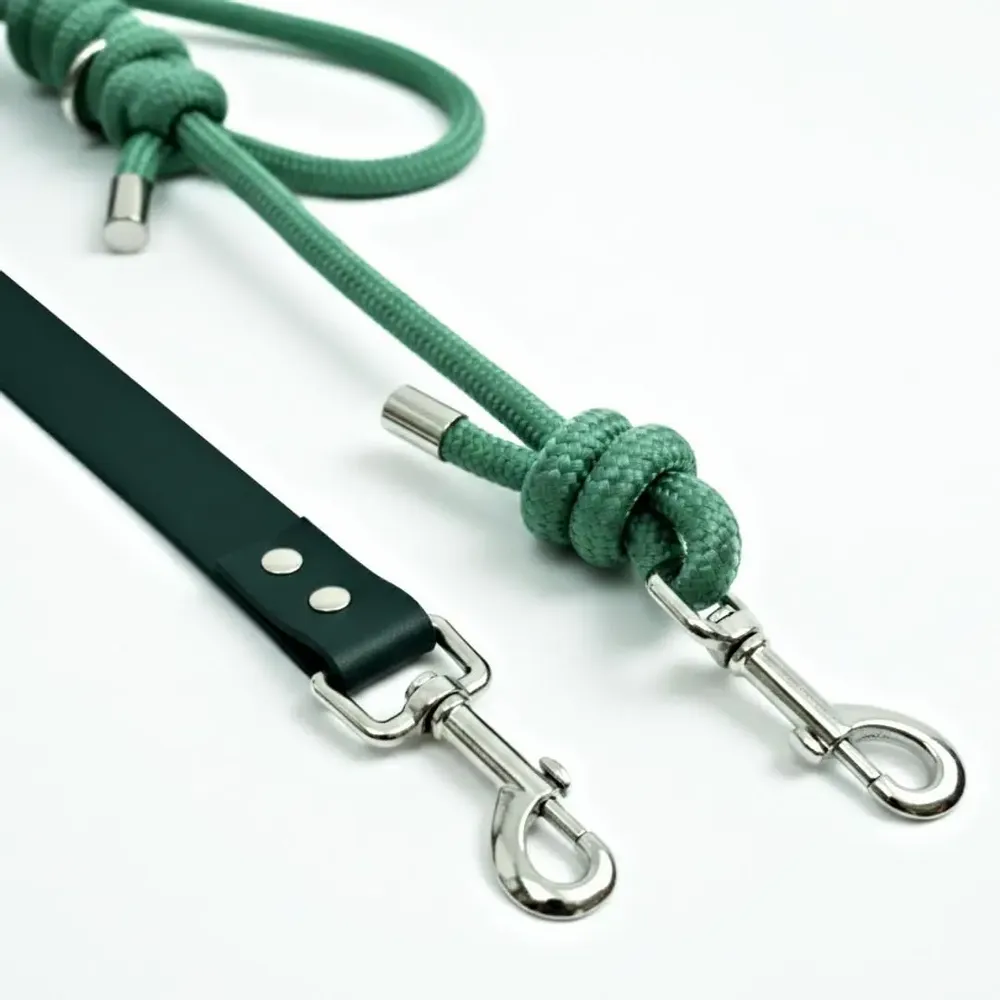 Cadeaux - laisse multi-position LÉON. - laisse pour chien - double verts - BY CHURCHILL.®