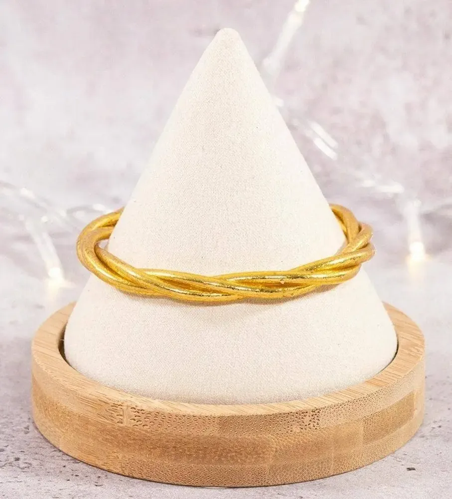 Jewelry - Jonc bouddhiste twist fin DORE - JOLIE JULIE