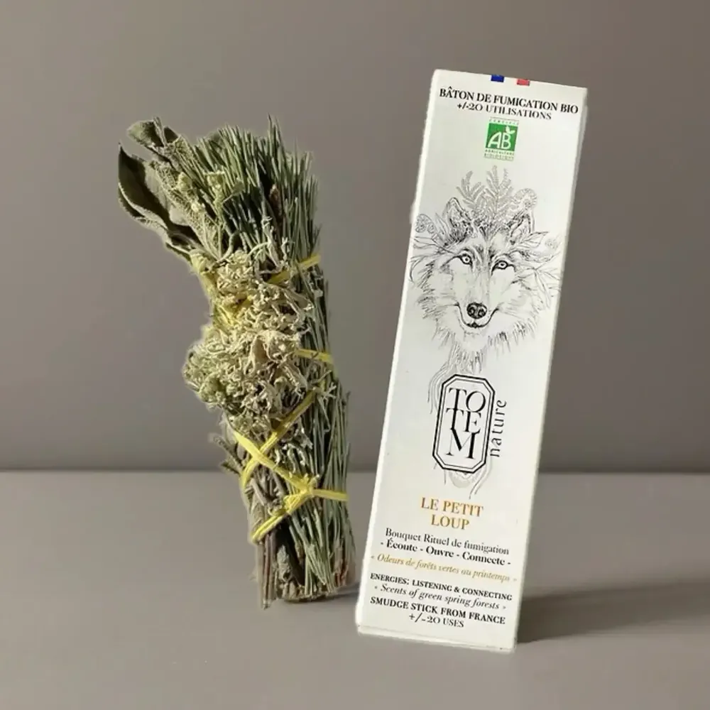 Cadeaux - Bouquet de fumigation du petit Loup - Bâton de fumigation bio - TOTEM NATURE
