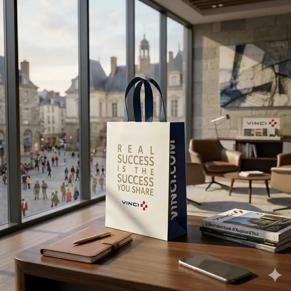 Objets personnalisables - Sac Papier Cordelières Luxe + Poignées Épaisses - LE SAC PUB SUR MESURE BY AIRIPLAST