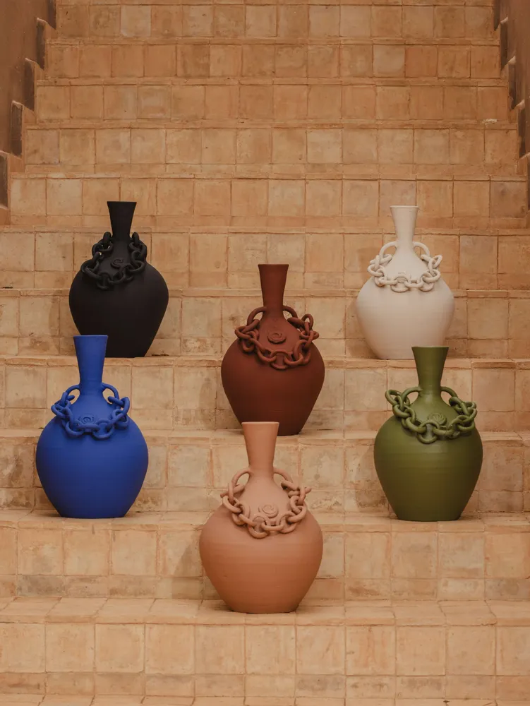 Céramique - Vase artisanal Liora – céramique chaîne sculptée, design contemporain - LOULE INTERIEUR