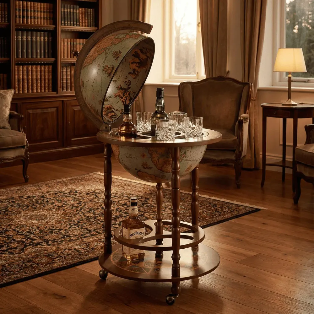 Restaurant trolleys - Zoffoli Bar Globe Giunone Blue Lagoon d.40cm - ZOFFOLI MAPPAMONDI