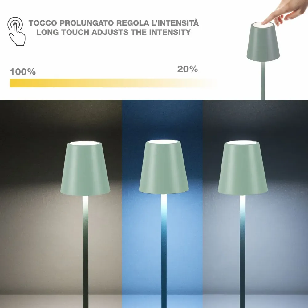 Lampes à poser - BEPER P207ILI203 Lampe de table rechargeable, lumière LED sans fil, intensité réglable, USB inclus - Portable pour le bureau, la table de nuit ou l'ex - BEPER SRL