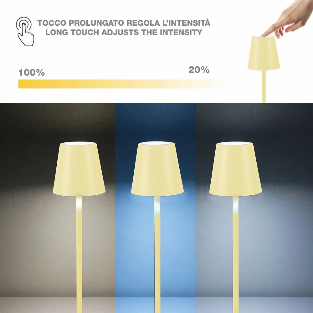 Lampes à poser - BEPER P207ILI207 Lampe de table rechargeable, lumière LED sans fil, intensité réglable, lampe de chevet, USB inclus - BEPER SRL