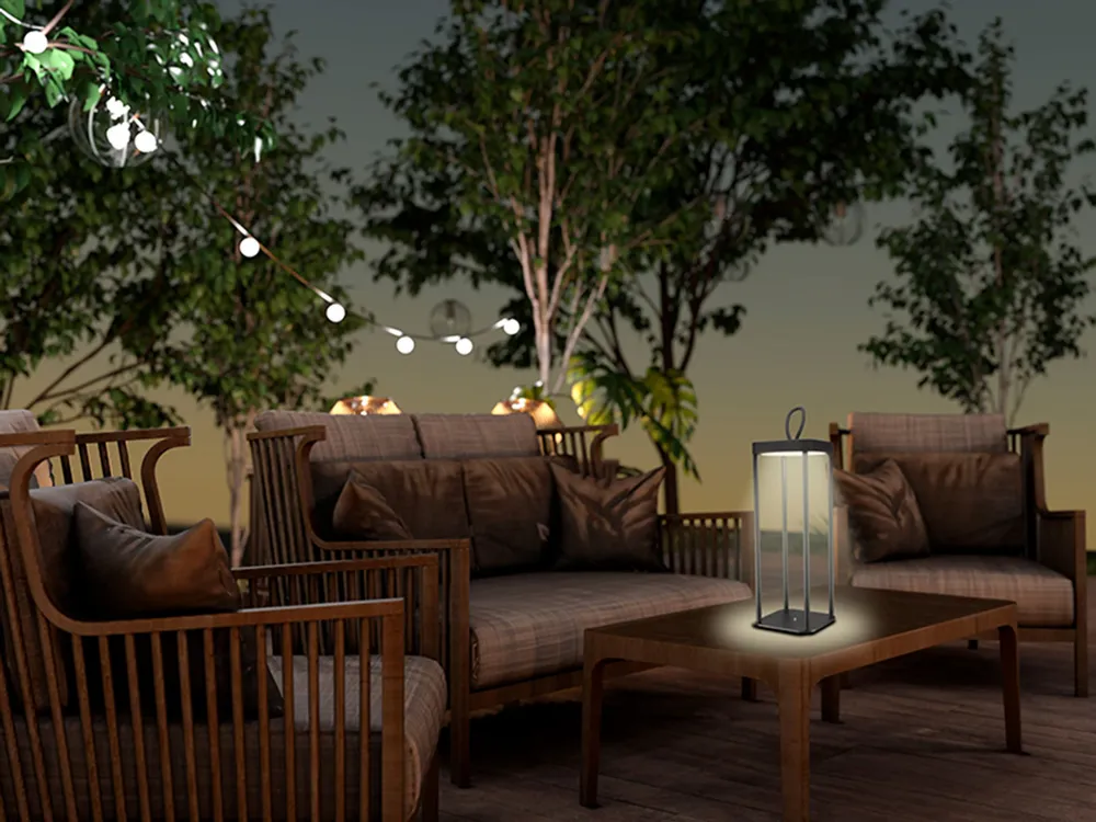 Lampes à poser - BEPER P207ILI100 Lampe de table LED sans fil, intensité réglable, rechargeable à l'extérieur et à l'intérieur, IP44, USB Type-C inclus - BEPER SRL