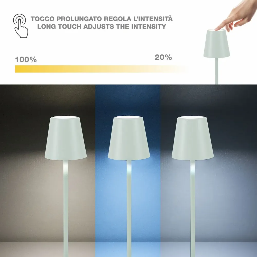 Table lamps - BEPER P207ILI208 Rechargeable Table Lamp, Wireless LED Light, Dimmable, Bedside Lamp, USB Included - BEPER SRL