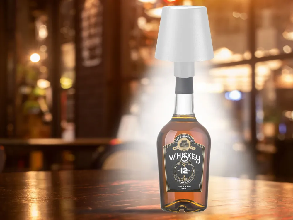 Lampes à poser - BEPER P201UTP119 Lampe de bureau sans fil 2en1, lampe de bureau tactile, 1,5W, adaptateur pour bouteille inclus, blanc - BEPER SRL