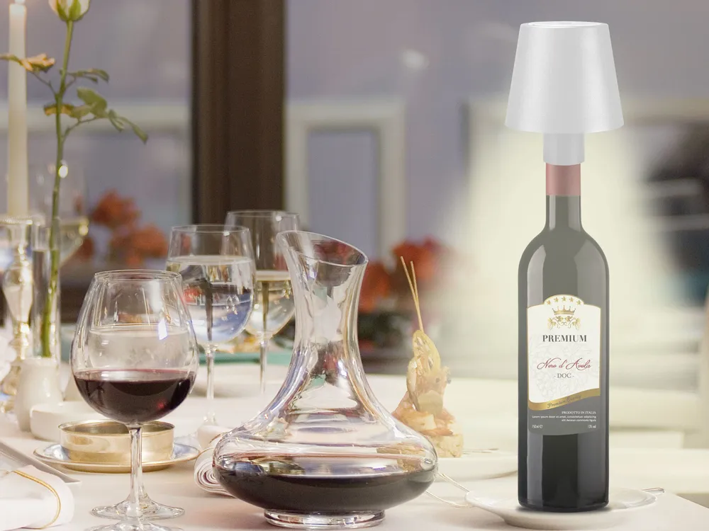 Lampes à poser - BEPER P201UTP119 Lampe de bureau sans fil 2en1, lampe de bureau tactile, 1,5W, adaptateur pour bouteille inclus, blanc - BEPER SRL