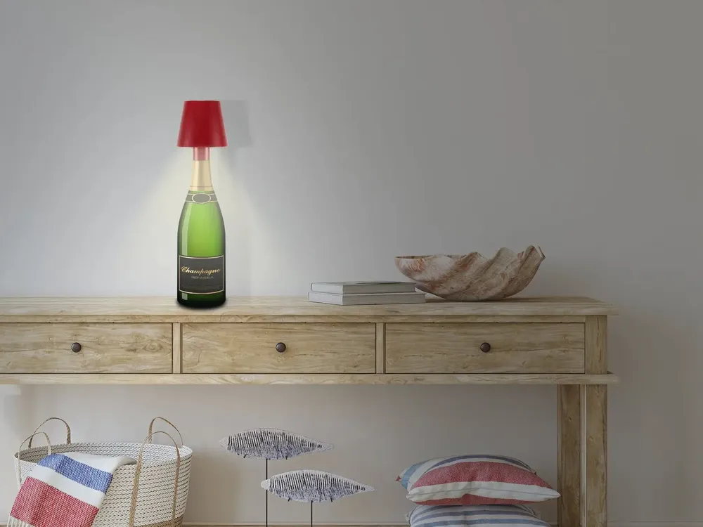 Lampes à poser - BEPER P201UTP114 Lampe de bureau 2en1 sans fil, 1,5W, tactile, rubis - BEPER SRL