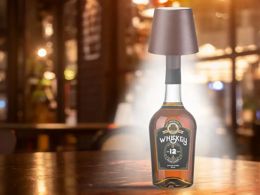 Lampes à poser - BEPER P201UTP120 2in1 Wireless Desk Lamp, Touch Desk Lamp, 1.5W, Adaptateur de bouteille inclus, Corten - BEPER SRL