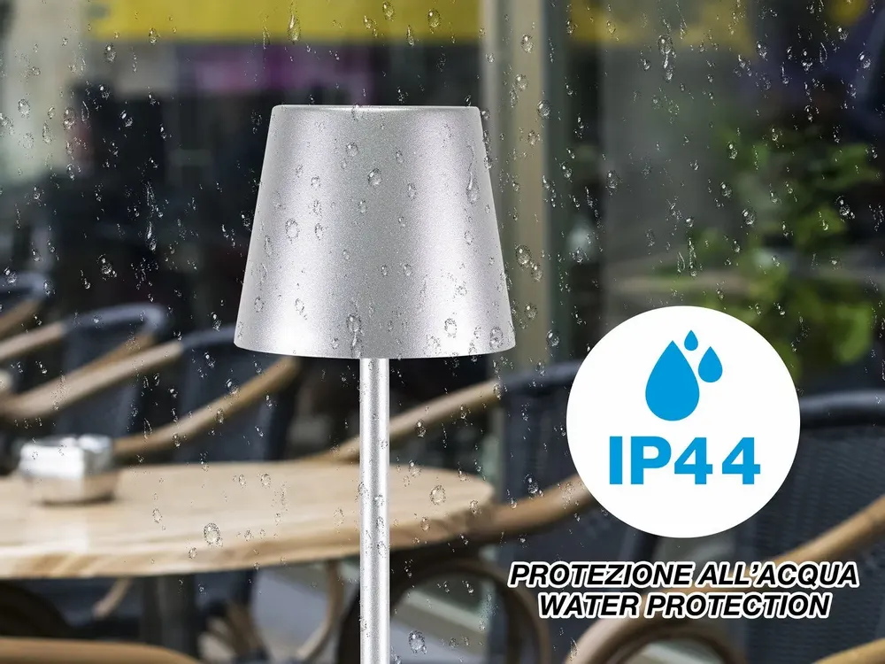 Lampes à poser - BEPER P201UTP117 2in1 Wireless Desk Lamp, Touch Desk Lamp, 1.5W, Adaptateur de bouteille inclus, Argent - BEPER SRL