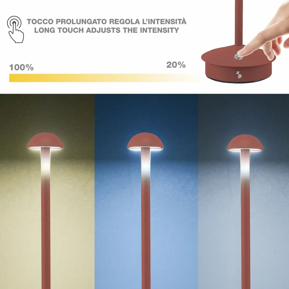 Table lamps - BEPER P207ILI151 Wireless Rechargeable Table Lamp, 3 Colour Tones, Dimmable, USB Type-C Included - BEPER SRL