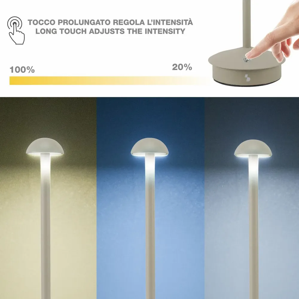 Table lamps - BEPER P207ILI152 Wireless Rechargeable Table Lamp, 3 Colour Tones, Dimmable, USB Type-C Included - BEPER SRL