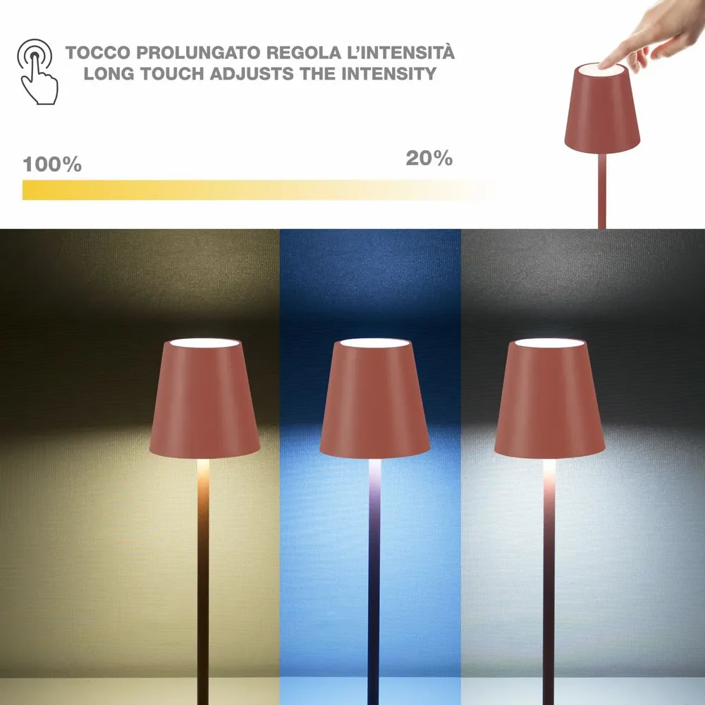 Lampes à poser - BEPER P207ILI204 Lampe de table rechargeable, lumière LED sans fil, intensité réglable, USB inclus - Portable pour le bureau, la table de nuit ou l'ex - BEPER SRL