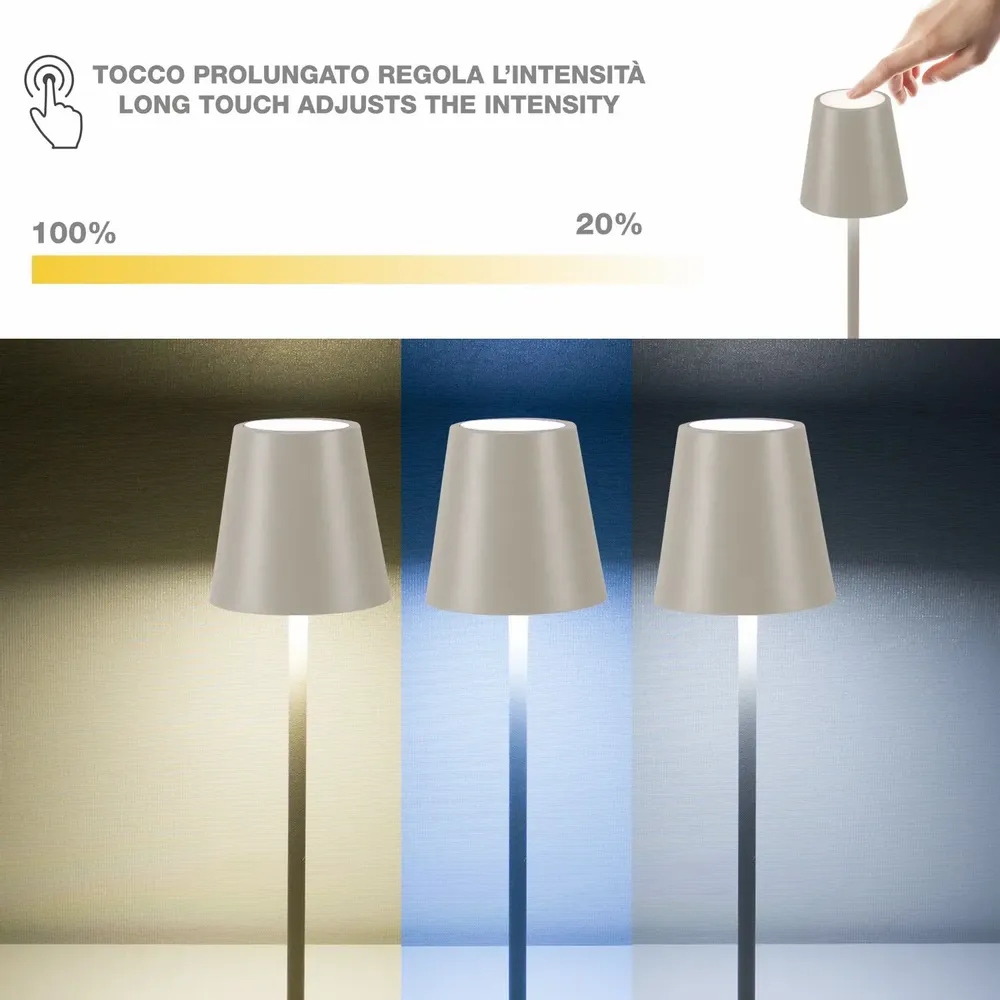 Lampes à poser - BEPER P207ILI205 Lampe de table rechargeable, lumière LED sans fil, intensité réglable, USB inclus - Portable pour le bureau, la table de nuit ou l'ex - BEPER SRL
