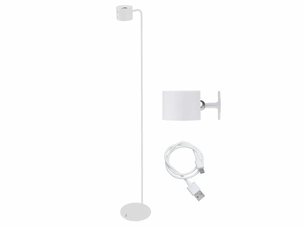 Lampes à poser - BEPER P201UTP305 Lumì lampe de sol et de table rechargeable, Hauteur réglable, Accessoire mural, Câble USB inclus, Tactile, Blanc - BEPER SRL