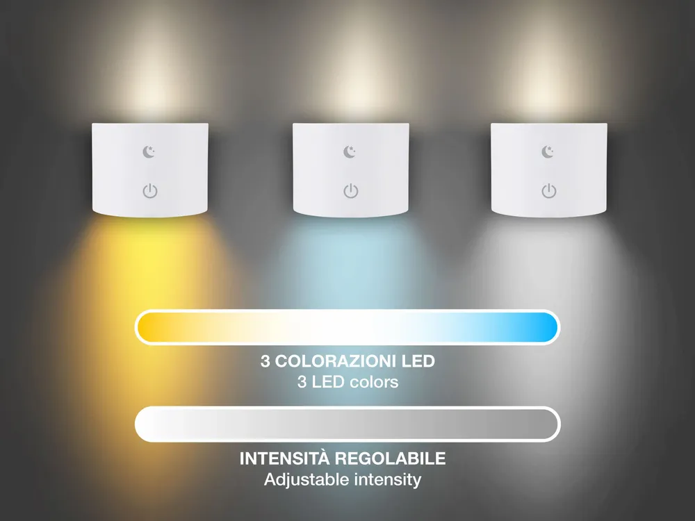 Lampes à poser - BEPER P201UTP305 Lumì lampe de sol et de table rechargeable, Hauteur réglable, Accessoire mural, Câble USB inclus, Tactile, Blanc - BEPER SRL