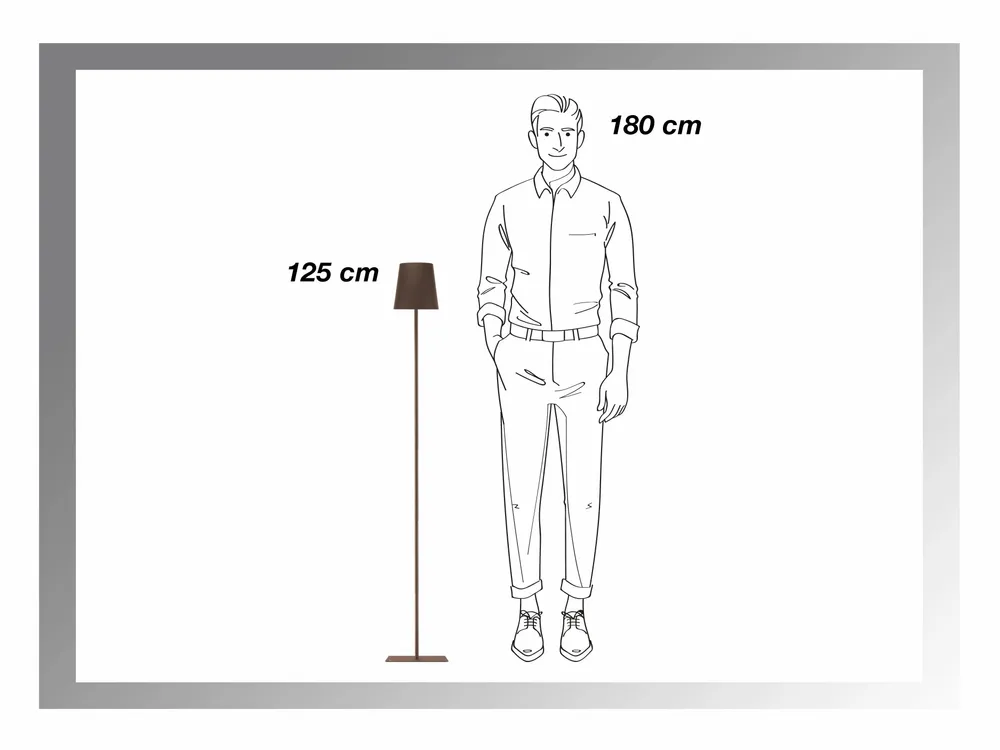 Lampes à poser - BEPER P201UTP405 XL lampadaire réglable en hauteur, câble USB type-C lampe rechargeable, 3 nuances de lumière - BEPER SRL