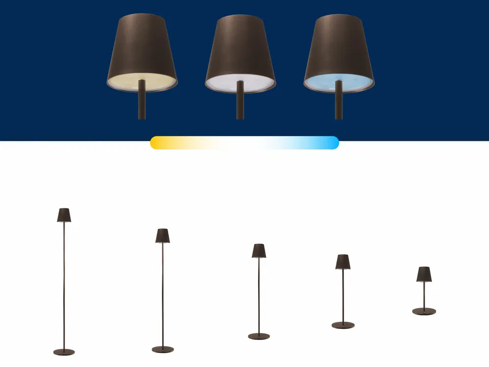 Lampes à poser - BEPER P201UTP403 Lampadaire réglable en hauteur, Lampe de bureau 2.3W, Câble USB type-C rechargeable, 3 nuances de lumière - BEPER SRL