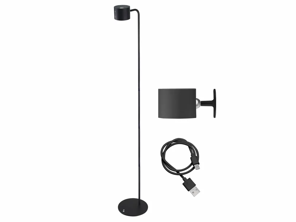 Lampes à poser - BEPER P201UTP306 Lampe rechargeable Lumì, Lampadaire et lampe de table, Hauteur réglable, Câble USB inclus, Tactile, Noir - BEPER SRL