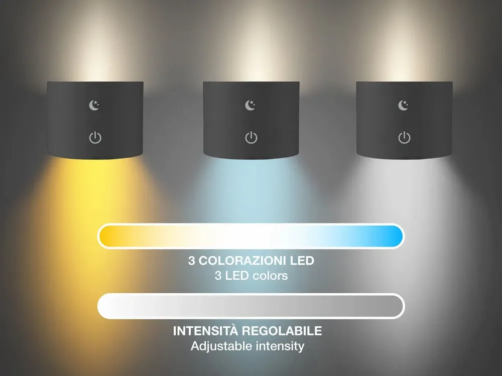 Lampes à poser - BEPER P201UTP306 Lampe rechargeable Lumì, Lampadaire et lampe de table, Hauteur réglable, Câble USB inclus, Tactile, Noir - BEPER SRL