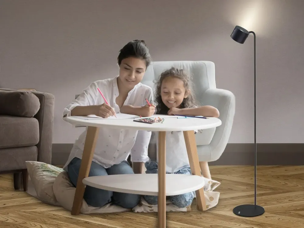 Lampes à poser - BEPER P201UTP306 Lampe rechargeable Lumì, Lampadaire et lampe de table, Hauteur réglable, Câble USB inclus, Tactile, Noir - BEPER SRL