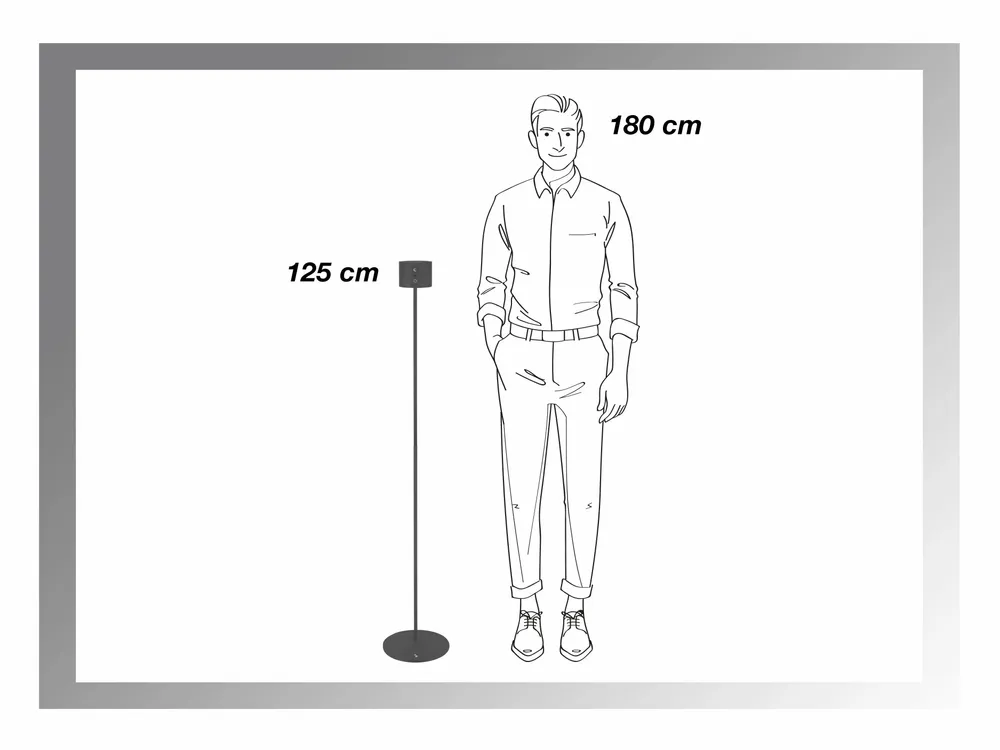 Lampes à poser - BEPER P201UTP306 Lampe rechargeable Lumì, Lampadaire et lampe de table, Hauteur réglable, Câble USB inclus, Tactile, Noir - BEPER SRL