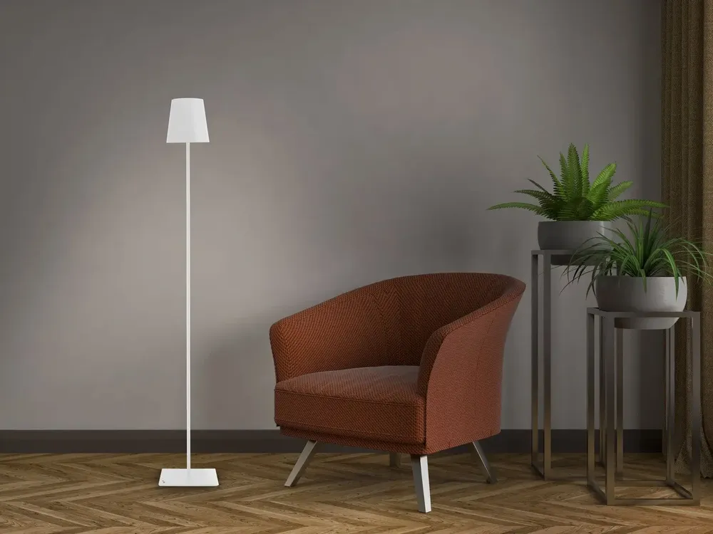 Lampes à poser - BEPER P201UTP404 Lampadaire XL à hauteur réglable, lampe rechargeable par câble USB type-C, 3 nuances de lumière, Blanc - BEPER SRL