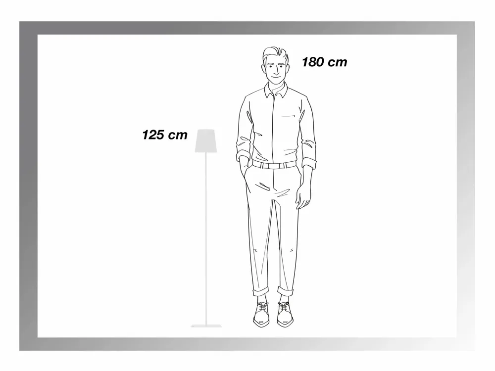 Lampes à poser - BEPER P201UTP404 Lampadaire XL à hauteur réglable, lampe rechargeable par câble USB type-C, 3 nuances de lumière, Blanc - BEPER SRL