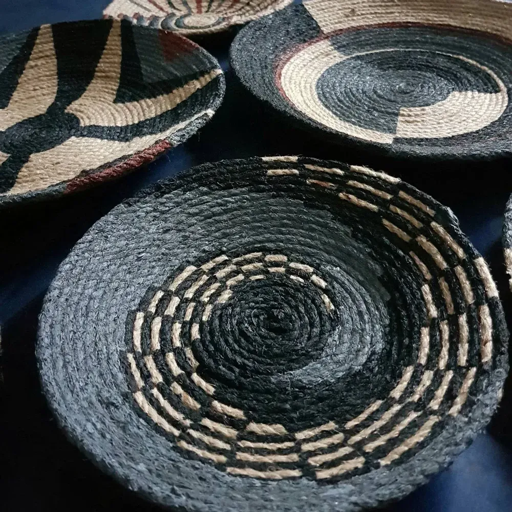 Other wall decoration - Large African Style Wall Basket Decor Set of 9 - SARMAL DESIGN