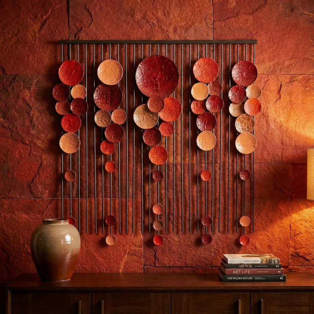 Other wall decoration - Multi-Toned Red Circle Wall Decor - SARMAL DESIGN