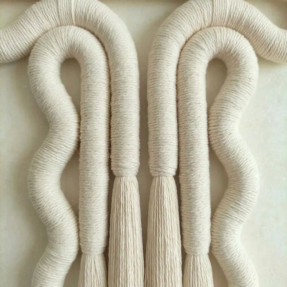 Other wall decoration - Large Modern Macrame Wall Hanging - Cream - SARMAL DESIGN