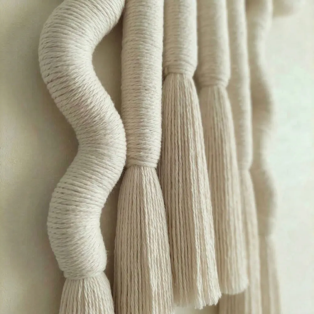 Other wall decoration - Large Modern Macrame Wall Hanging - Cream - SARMAL DESIGN