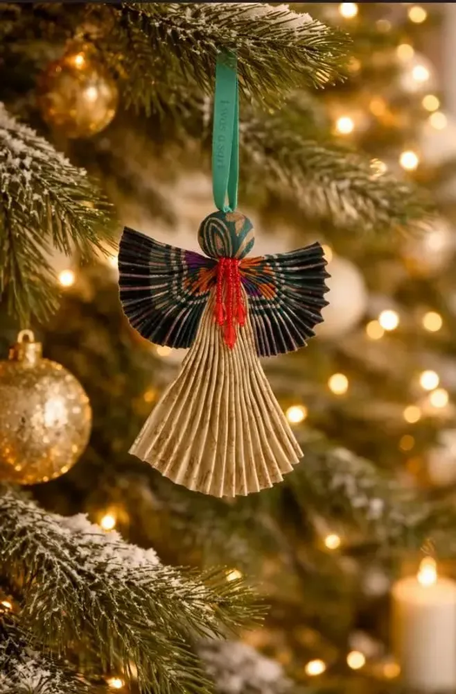 Christmas garlands and baubles - Angel ornament made from upcyled saris - I WAS A SARI
