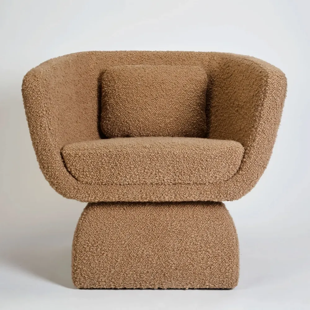 Lounge chairs for hospitalities & contracts - Oscar lounge armchair, fabric Bouclé, COM and swivel option, Portugal - DUISTT