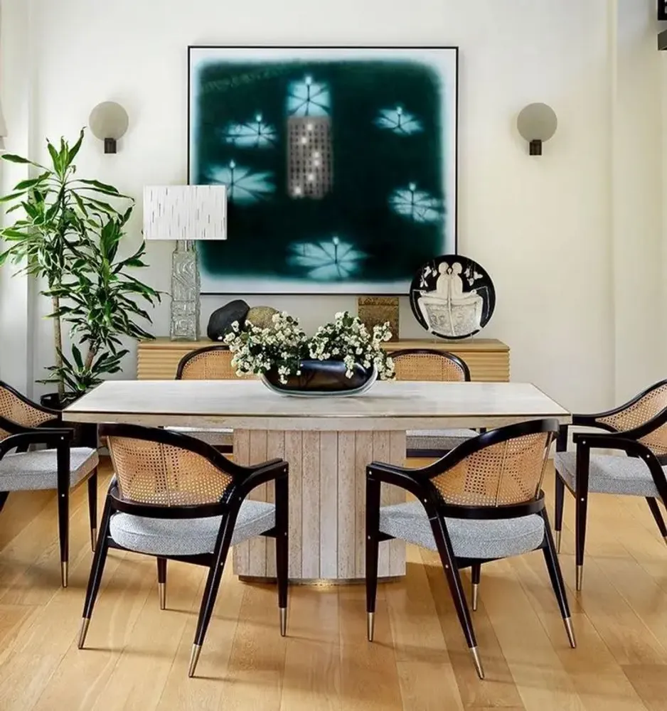 Chairs for hospitalities & contracts - Wormley Dining Chair in Sikomoro, Natural Cane and Brass Details - DUISTT