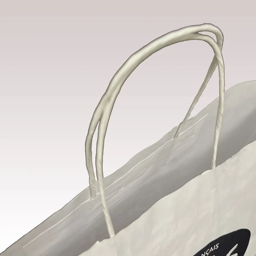 Sacs et cabas - Sac Papier à Poignées Torsadées kraft blanc - LE SAC PUB SUR MESURE BY AIRIPLAST