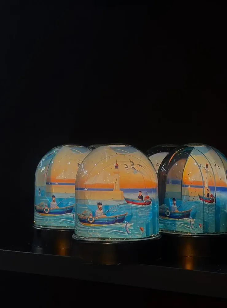 Accessoires de déco extérieure - Boule à paillette Michel Bellepêche - LES RITOURNAILES