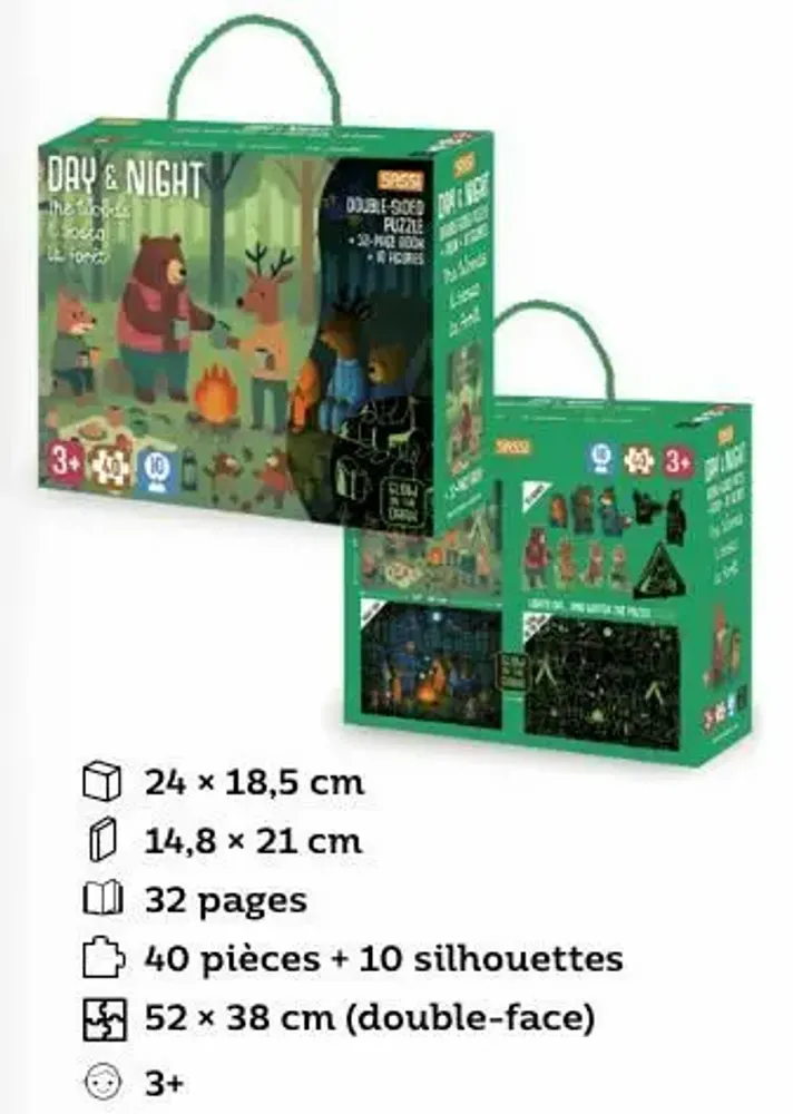 Jeux enfants - NEW! Puzzle 3-en-1 Day and night - MYMOCHI BY NICI