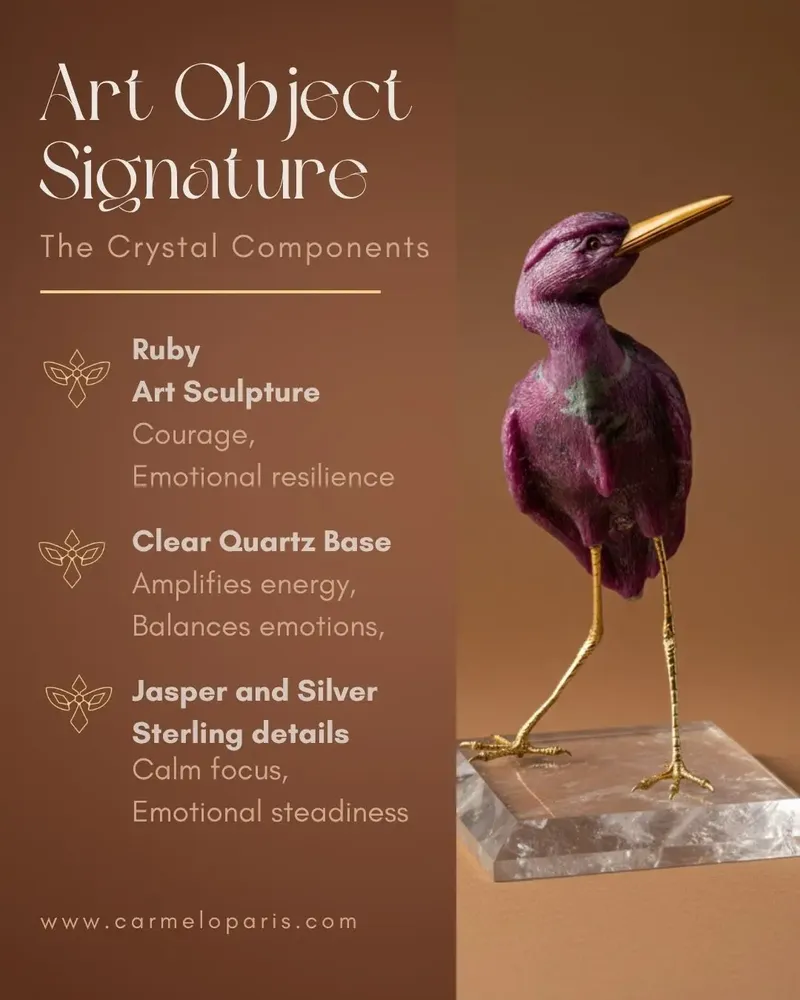 Goldsmithing - Gleams of the Oasis Sculpture, Rubellite Crystal art object - CARMELO PARIS